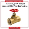 Клапан Ду-50 латунь прямой  15Б3Р муфта/муфта - ПОЖАРНАЯ БЕЗОПАСНОСТЬ