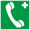 Знак EC 06, фотолюм., пластик 2 мм., 200х200 мм., Телефон связи с медицинской и скорой помощью - ПОЖАРНАЯ БЕЗОПАСНОСТЬ