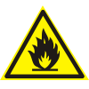 Знак W 01, самокл. 200х200 мм., Пожароопасно. Легковоспламеняющиеся вещества - ПОЖАРНАЯ БЕЗОПАСНОСТЬ