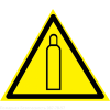 Знак W 19, пластик 2 мм., 100х100 мм.,Газовый баллон - ПОЖАРНАЯ БЕЗОПАСНОСТЬ