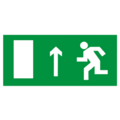 Знак E 12, фотолюм., самокл. 100х200 мм., Направление к эвакуационному выходу прямо - ПОЖАРНАЯ БЕЗОПАСНОСТЬ