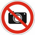 Знак P 48, самокл. 100х100 мм., Запрещается пользоваться фотоаппаратом - ПОЖАРНАЯ БЕЗОПАСНОСТЬ