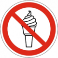 Знак P 52, пластик 2 мм., 200х200 мм., Запрещается вход с мороженым - ПОЖАРНАЯ БЕЗОПАСНОСТЬ