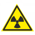 Знак W 05, пластик 2 мм., 100х100 мм., Опасно. Радиоактивные вещества или ионизирующее излучение - ПОЖАРНАЯ БЕЗОПАСНОСТЬ