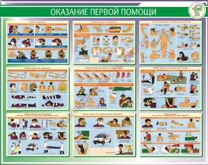 Стенд. Оказание первой помощи. 950х1200 - ПОЖАРНАЯ БЕЗОПАСНОСТЬ